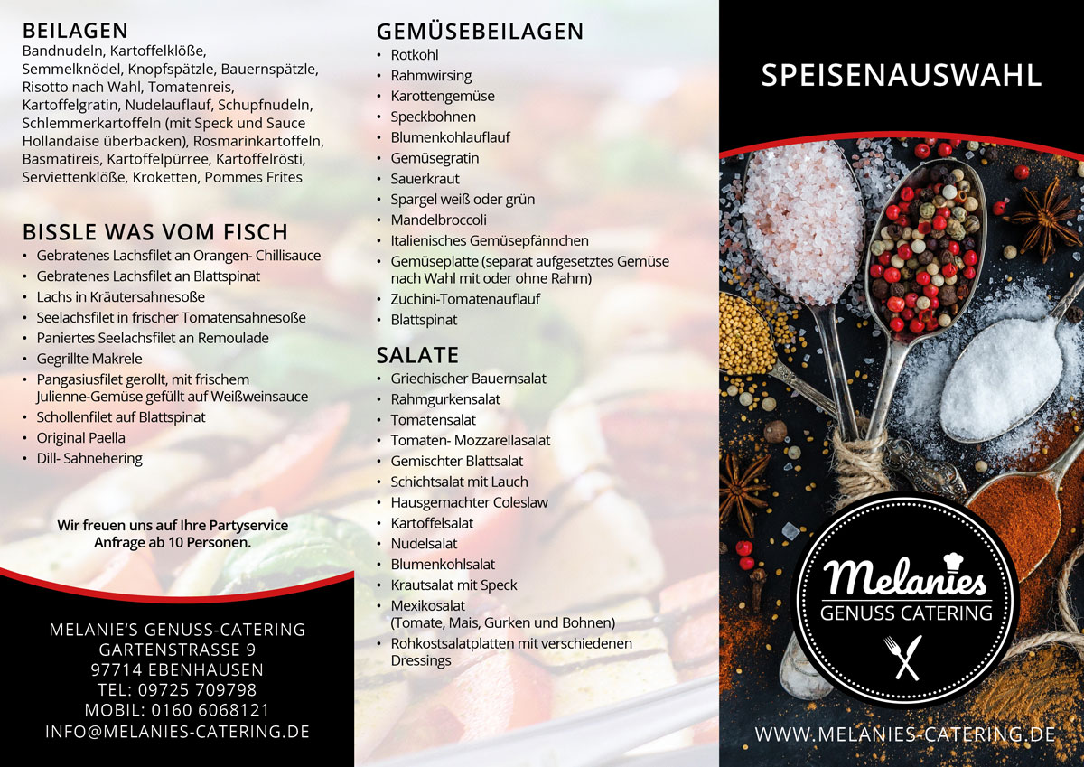 Flyer Melanies Catering