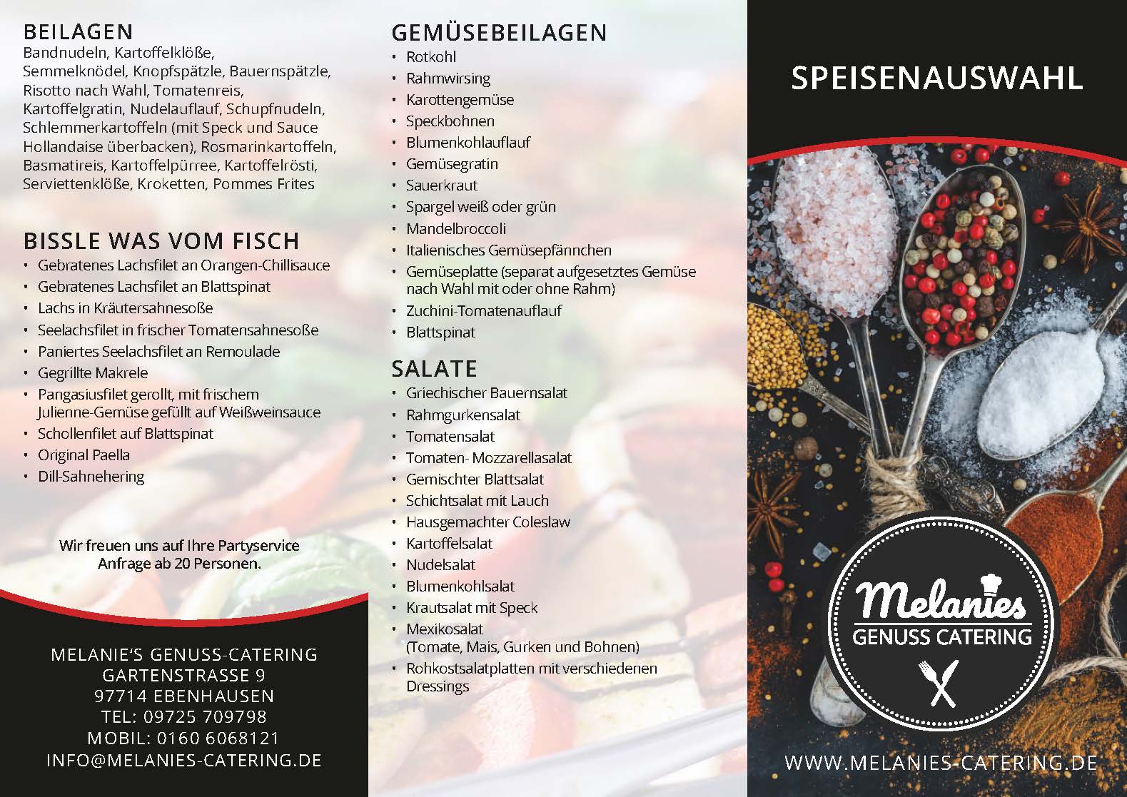 Flyer Melanies Catering